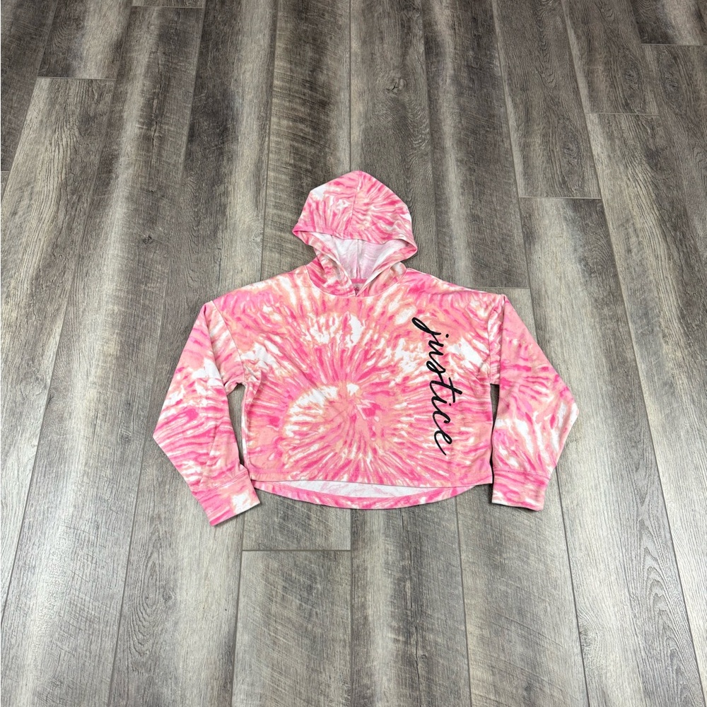 Justice Girls Pink Tie Dye Hoodie
